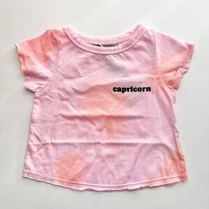 🦋 3/$15 Tie-dye Pink & Peach Baby T-Shirt with Capricorn Design